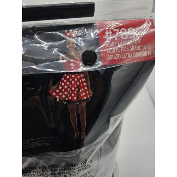 New Disney Minnie Mouse Adult XL 14-16 Costume Halloween Cosplay Dress Ears #789 - Picture 5 of 6
